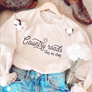 Country Roads Take Me Home Crewneck Sweater